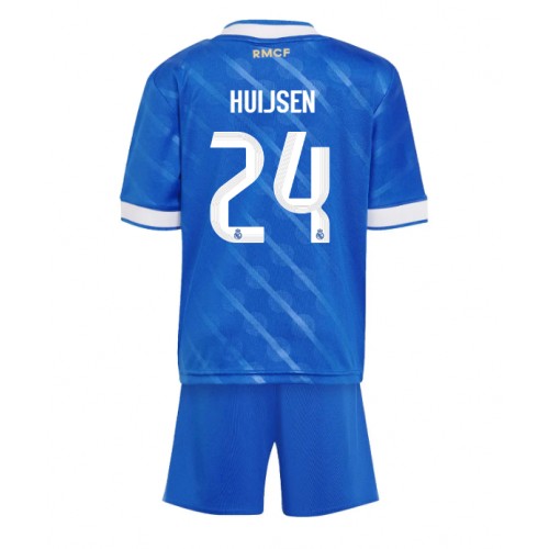 Lacne Dětský Futbalové dres Real Madrid Dean Huijsen #24 2025-26 Krátky Rukáv - Tretina (+ trenírky)